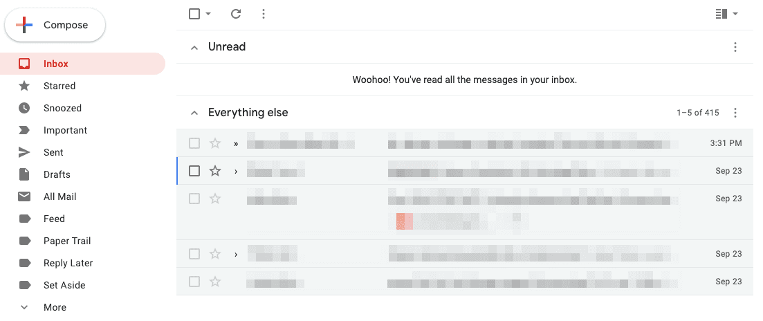 Neat Gmail inbox